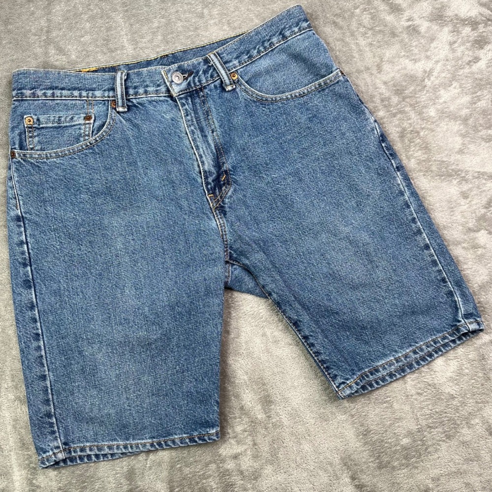 Levi's 505 Regular Fit Jean Shorts Mens 32 Blue Medium Wash Denim Cotton